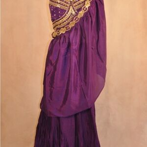 Purple and Gold Embellished Dress